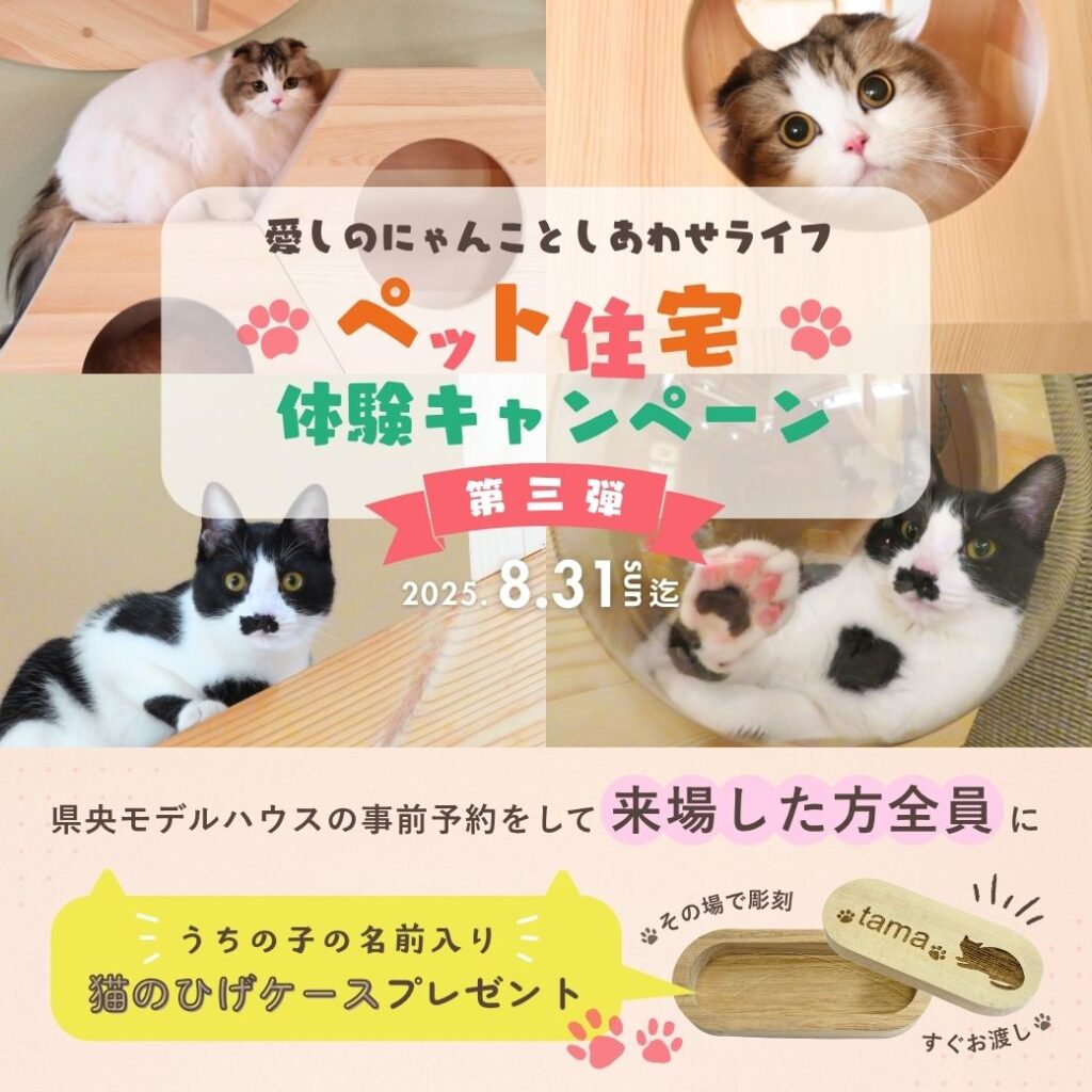 愛しのにゃんことしあわせライフ!ペット住宅体験キャンペーン第三弾!